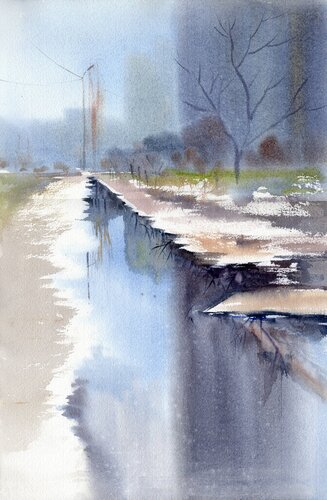 The Reflection. par Alla Prisacar, Œuvre sur papier en vente sur Singulart