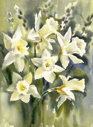 Spring daffodils. by Alla Prisacar, 油畫 for Sale on Singulart