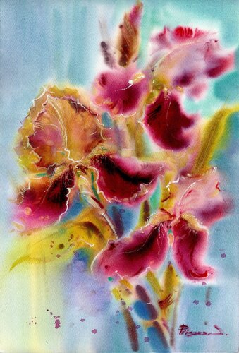 Harmony in blue and pink von Alla Prisacar, Malerei kaufen auf Singulart