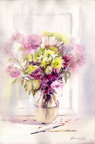 In the artist's studio. van Alla Prisacar, Schilderij te koop op Singulart