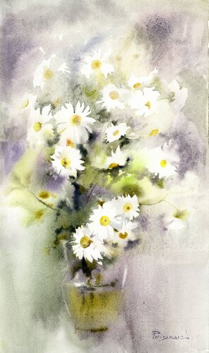 Vintage Daisies. di Alla Prisacar, Pittura in vendita su Singulart