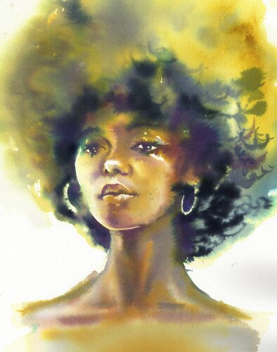 Golden girl. van Alla Prisacar, Schilderij te koop op Singulart