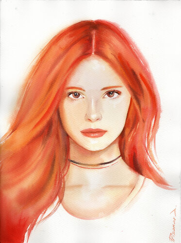 The Red. di Alla Prisacar, Opera su carta in vendita su Singulart