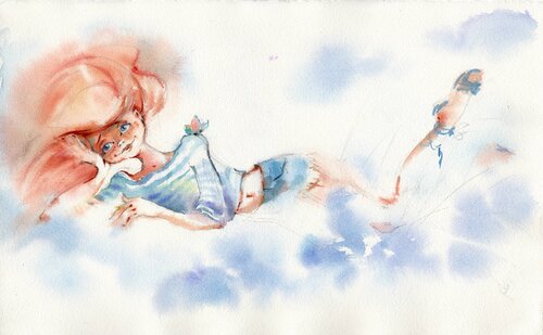 On the seventh heaven von Alla Prisacar, Malerei kaufen auf Singulart