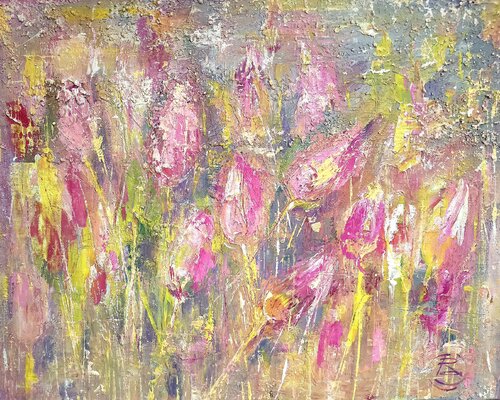 Spring tulip mood by Alla Prisacar, 油畫 for Sale on Singulart