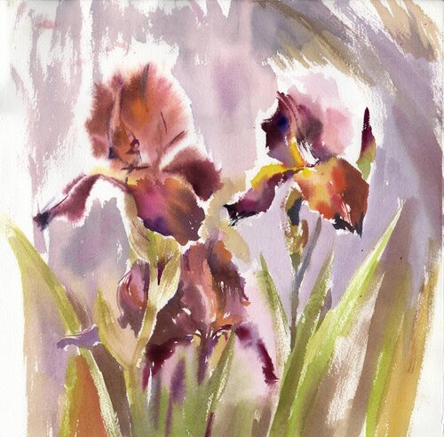 Life of flowers van Alla Prisacar, Werk op papier te koop op Singulart