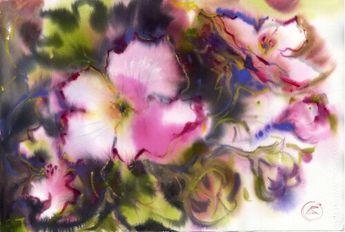 The violet   charm by Alla Prisacar, Painting for Sale on Singulart