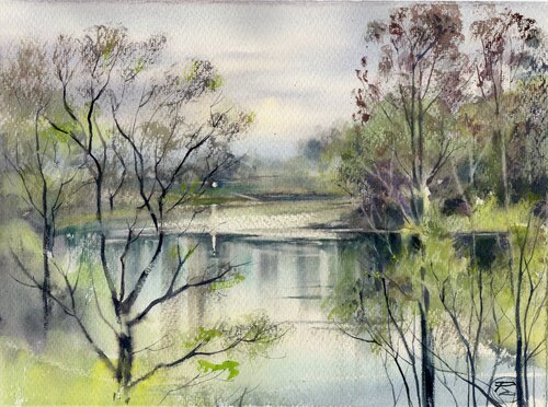 Spring, spring van Alla Prisacar, Werk op papier te koop op Singulart