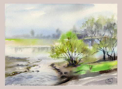 The freshness of spring van Alla Prisacar, Werk op papier te koop op Singulart