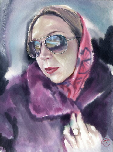 Retro portrait de Alla Prisacar, Pintura a la venta en Singulart