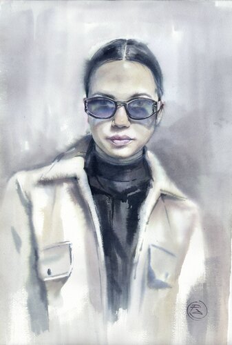 Fashion portrait. de Alla Prisacar, Pintura a la venta en Singulart