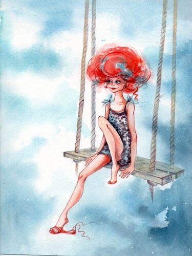 Summer Girl by Alla Prisacar, Painting for Sale on Singulart