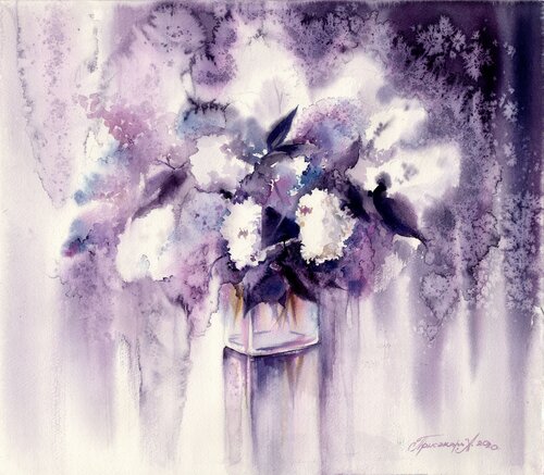 Lilac mood van Alla Prisacar, Schilderij te koop op Singulart