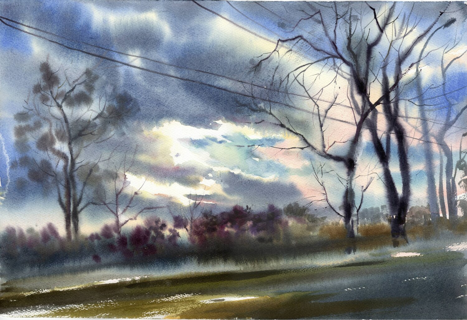 Dance of trees and clouds. Alla Prisacar