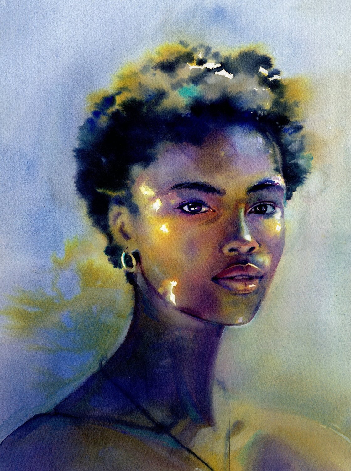 Lady in blue light Alla Prisacar