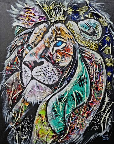Gaze of the Barbary lion di Kevin Jjagwe, Altri media in vendita su Singulart