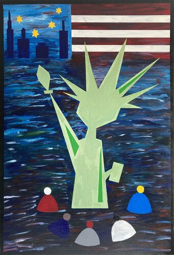 Discussing liberty matters von Marc Baillet, Malerei kaufen auf Singulart