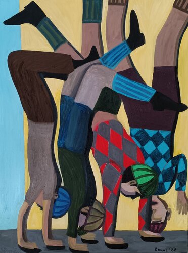 Quattro acrobati / Four acrobats by BERNARDO BANDINELLI, Painting for Sale on Singulart