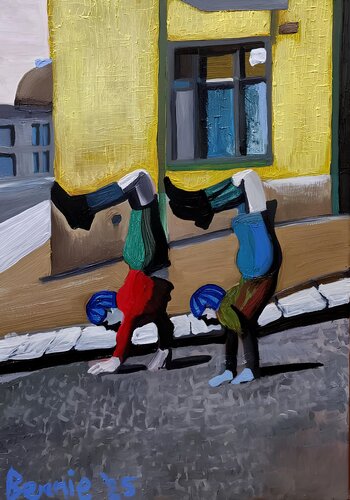 Due acrobati / Two acrobats by BERNARDO BANDINELLI, Painting for Sale on Singulart