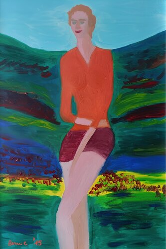 Donna con paesaggio / Woman with a view de BERNARDO BANDINELLI, Pintura a la venta en Singulart