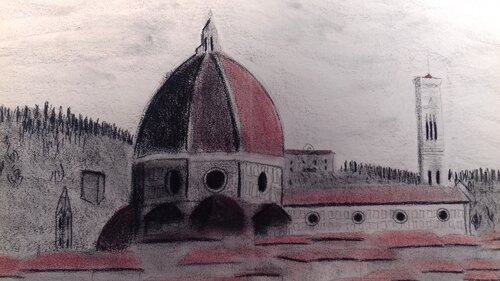 Panorama da via Trento a Firenze de BERNARDO BANDINELLI, Dibujo a la venta en Singulart