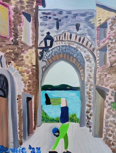 L'acrobata sul Trasimeno de BERNARDO BANDINELLI, Pintura a la venta en Singulart