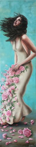La via delle rose van Emanuela De Petrillo, Schilderij te koop op Singulart