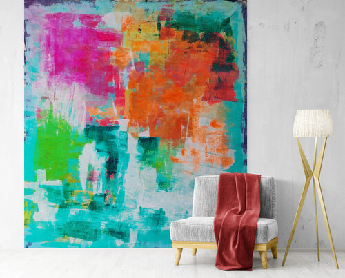 " CONVERSATIONS IN COLOR" - XL ( 92,5cmX106cm) by Sonia J., Painting for Sale on Singulart
