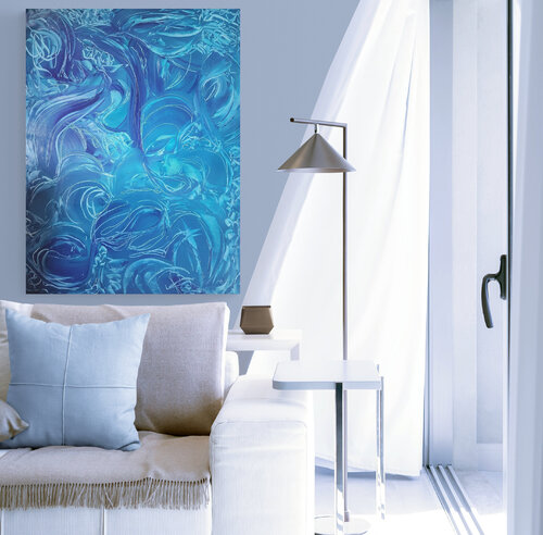 "ECLIPSED Nº IV". - XXL - Blues Collection di Sonia J., Pittura in vendita su Singulart
