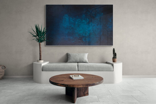 "SILENTIUM" - The power of Silence - From the Blues Series di Sonia J., Pittura in vendita su Singulart
