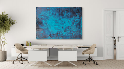 " The Eye of Zeus" - Blue Collection di Sonia J., Pittura in vendita su Singulart