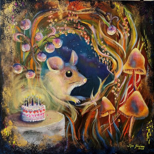 Home of mouse by Sirpa Järvinen, Painting for Sale on Singulart