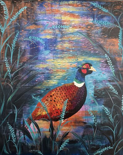 Backyard pheasant by Sirpa Järvinen, Painting for Sale on Singulart