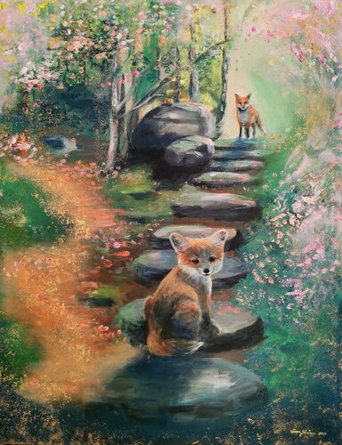Just a little while par Sirpa Järvinen, Peinture en vente sur Singulart