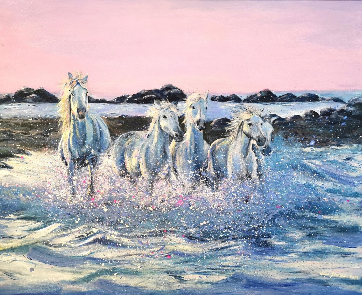 Joy for the rising sun Sirpa Järvinen Originalgemälde zu verkaufen