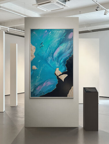 Blue Currents de Stephanie Künzli Ycaza, Pintura a la venta en Singulart