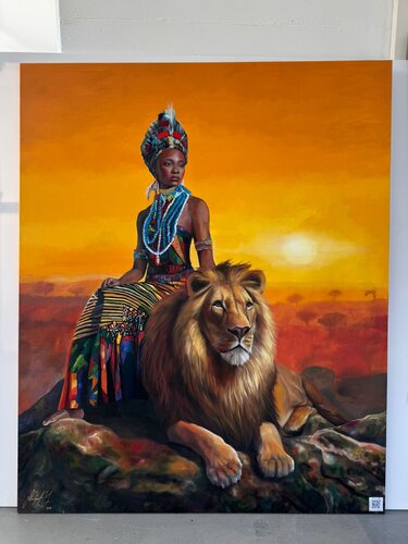 Queen Nandi - The Lioness of Zulu von Stephanie Künzli Ycaza, Malerei kaufen auf Singulart