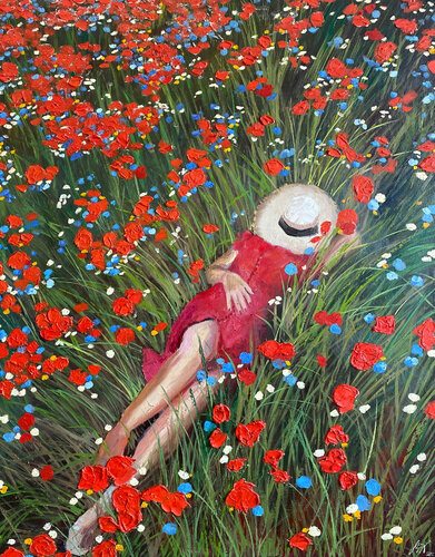 A Moment in Bloom par Stephanie Künzli Ycaza, Peinture en vente sur Singulart