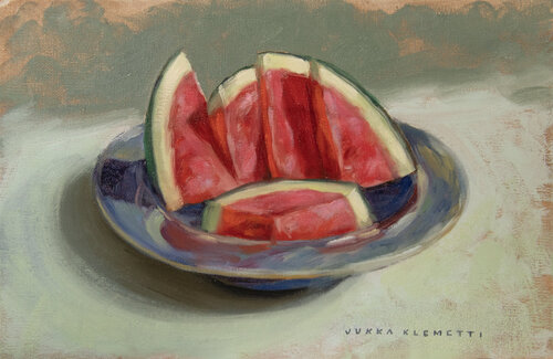 A Watermelon Plate von Jukka Klemetti, Malerei kaufen auf Singulart