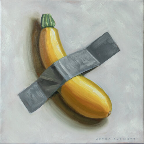 Duck Tape Yellow Zucchini van Jukka Klemetti, Schilderij te koop op Singulart