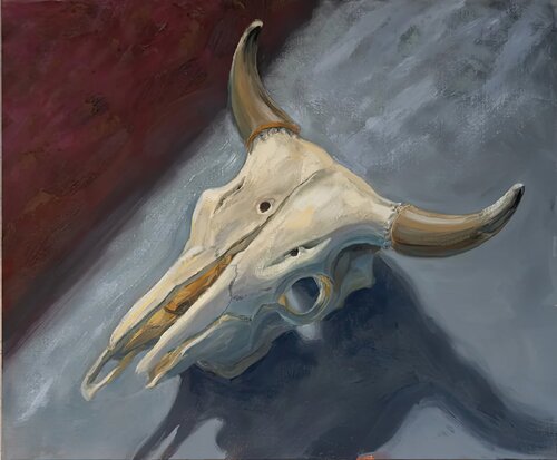 The end of a cow de Jukka Klemetti, Pintura a la venta en Singulart