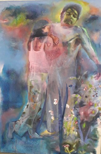 LES AMANTS par denis orhant, Peinture en vente sur Singulart