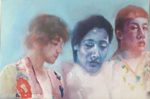 TROIS VISAGES par denis orhant, Peinture en vente sur Singulart