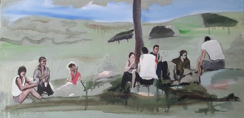 Déjeuner a la campagne par denis orhant, Peinture en vente sur Singulart