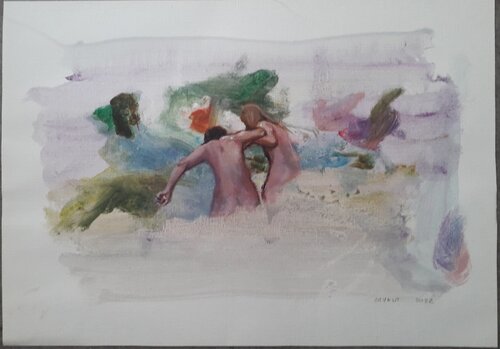 La fuite by denis orhant, 종이 for Sale on Singulart