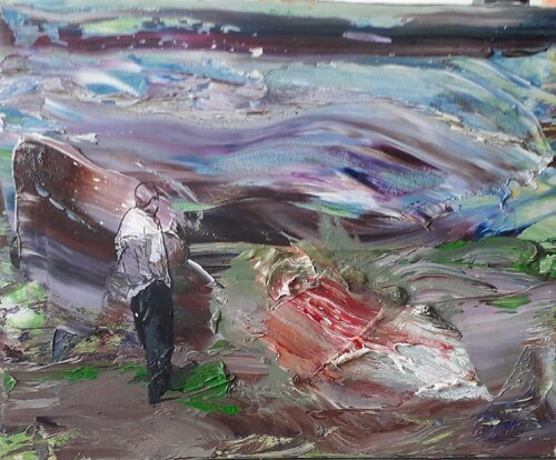 Halte dans le paysage von denis orhant, Malerei kaufen auf Singulart