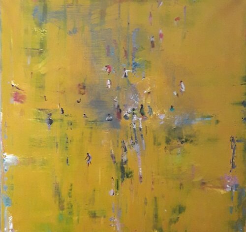 Peuplement jaune par denis orhant, Peinture en vente sur Singulart