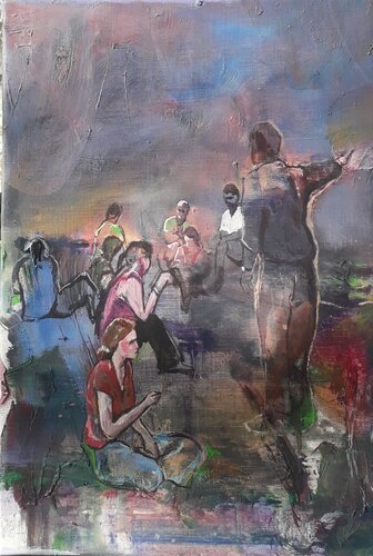 Pause au crépuscule par denis orhant, Peinture en vente sur Singulart