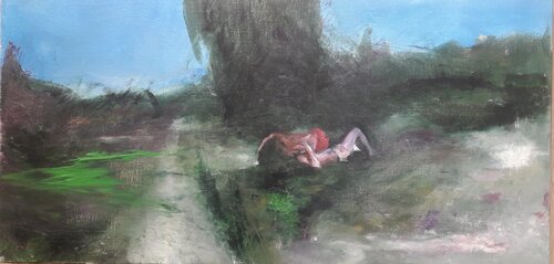 Etreinte dans la campagne 2 de denis orhant, Pintura a la venta en Singulart