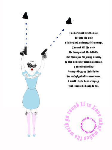 Guns & Butterflies di Alice au Merveilles, Opera su carta in vendita su Singulart
